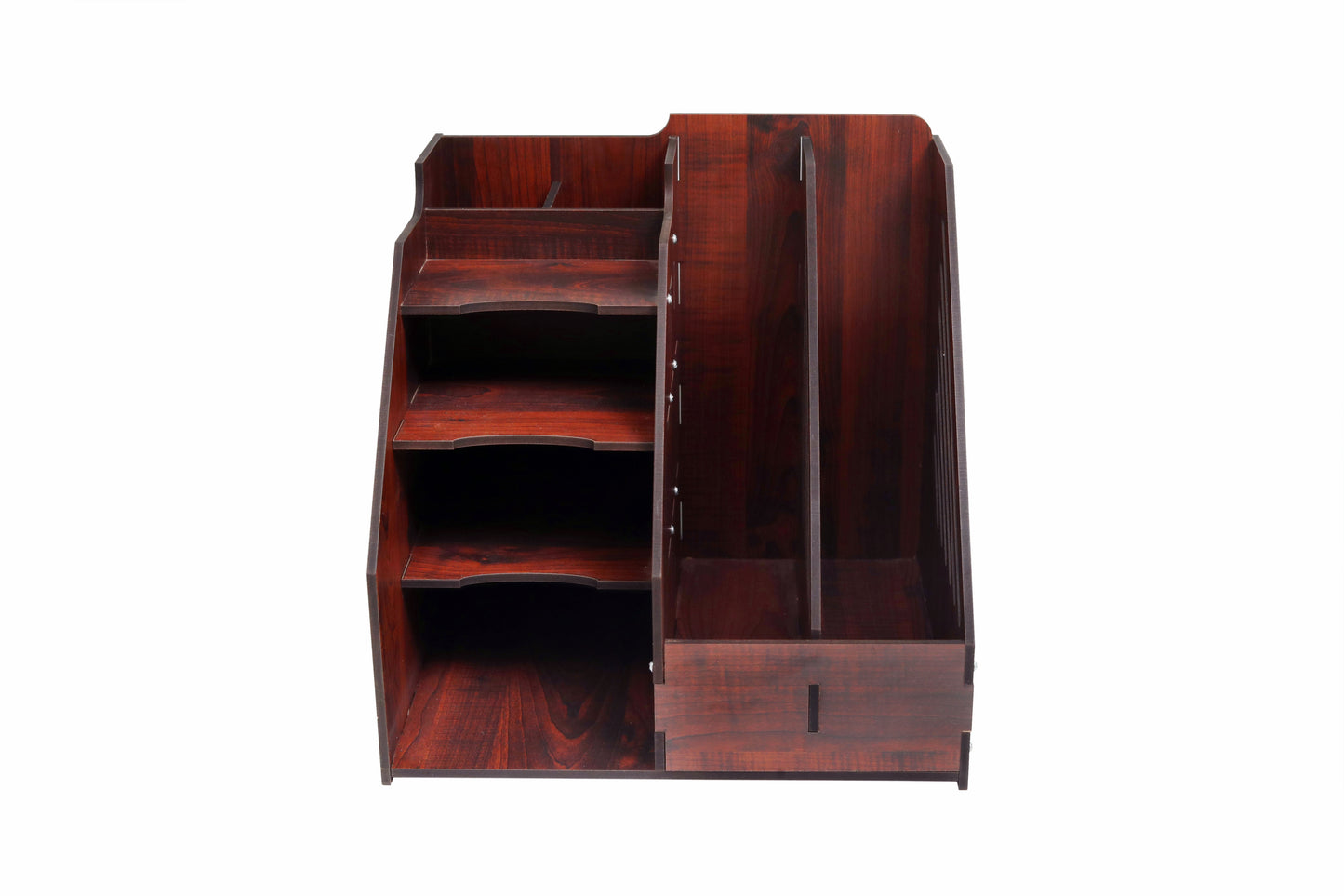 Expro 6 Compartments Wood Desk Organizer With Side Folder and File Holder