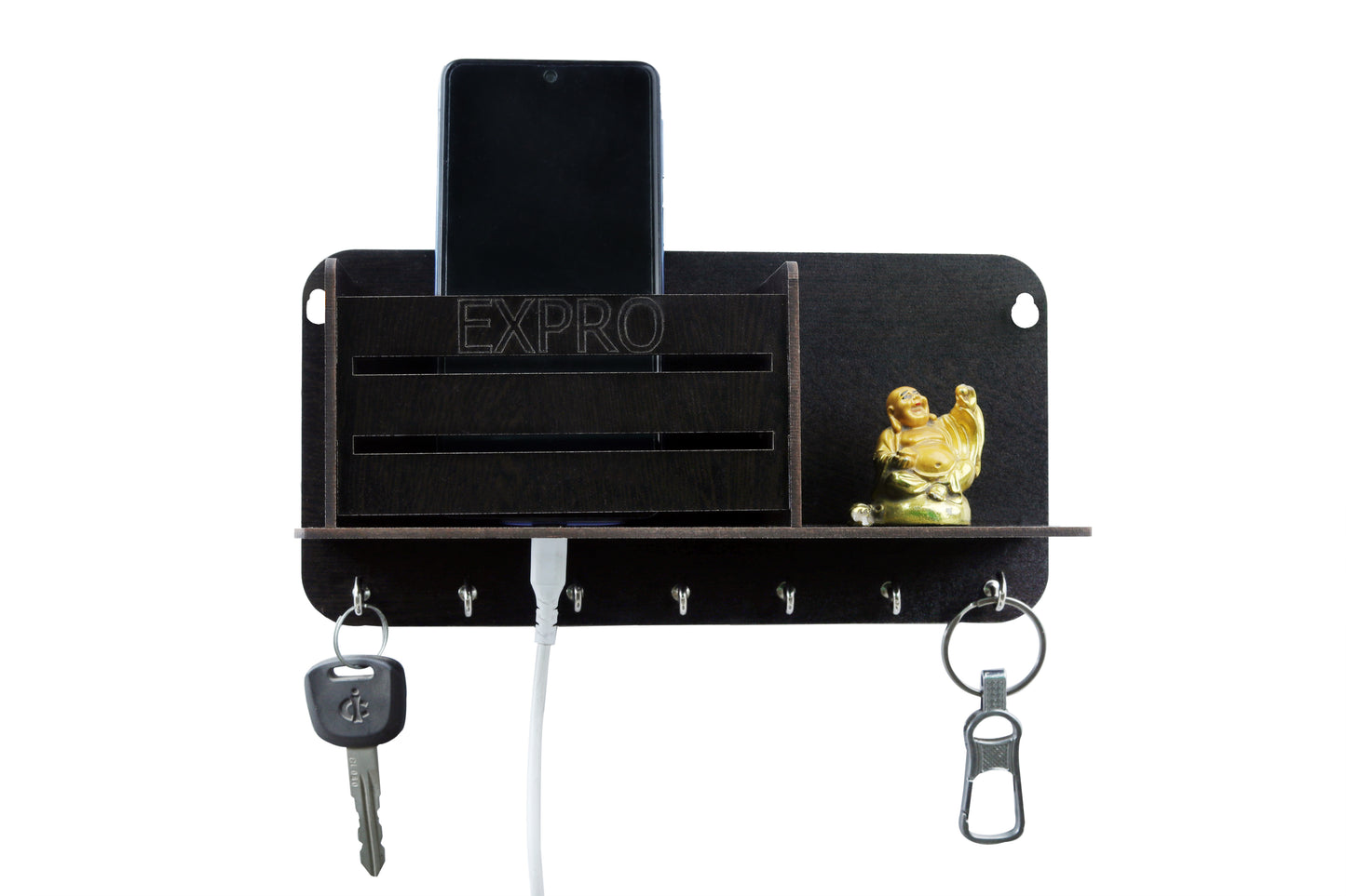 Key Holder With One Compartment and 8 Hooks