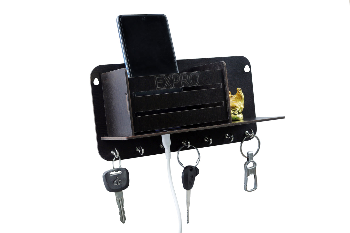 Key Holder With One Compartment and 8 Hooks