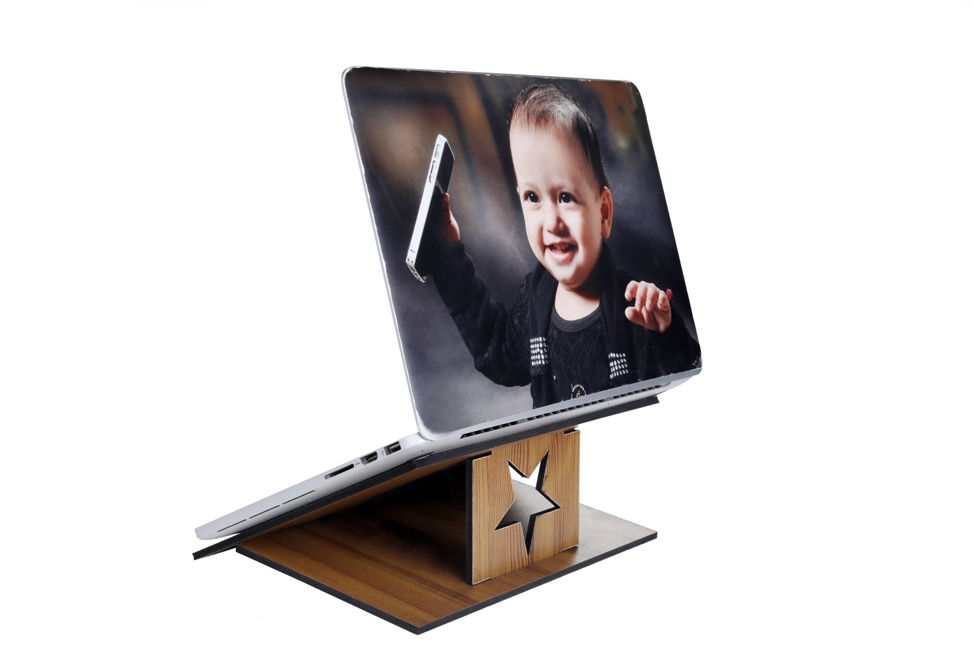 Adjustable Wooden Laptop Stand – 8 Angles for Ergonomic Desk Setup - Expro