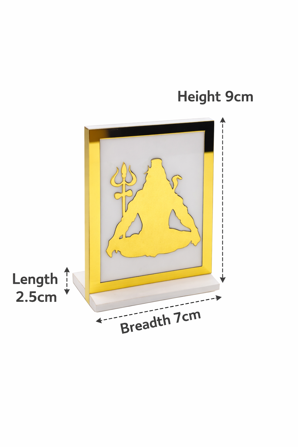 Lord Shiva Meditation Car Dashboard Frame – Golden Spiritual Auto Decor