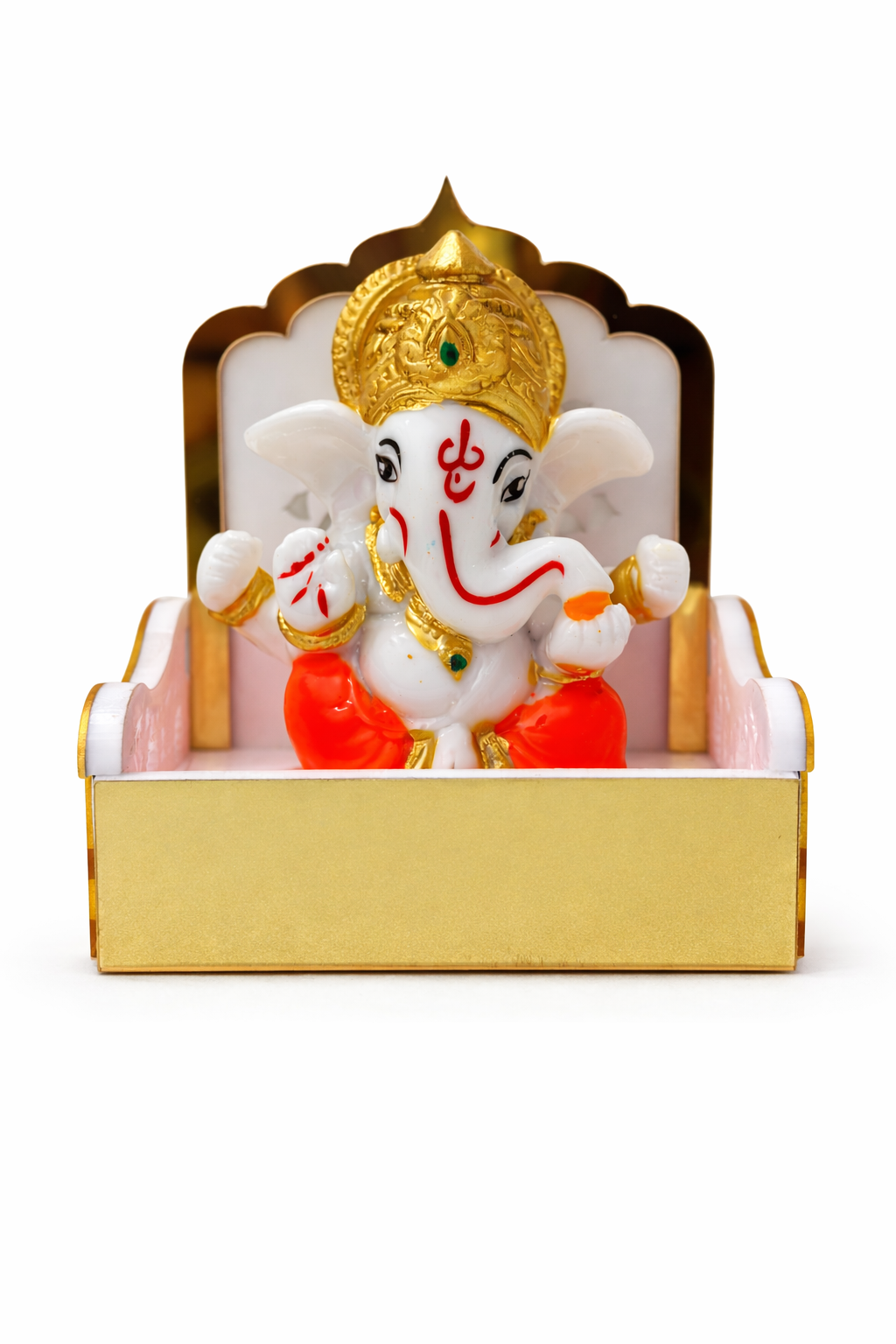 Expro's Lord Ganesha Car Dashboard Idol with Golden Throne – Premium Vehicle Dashboard Accessory