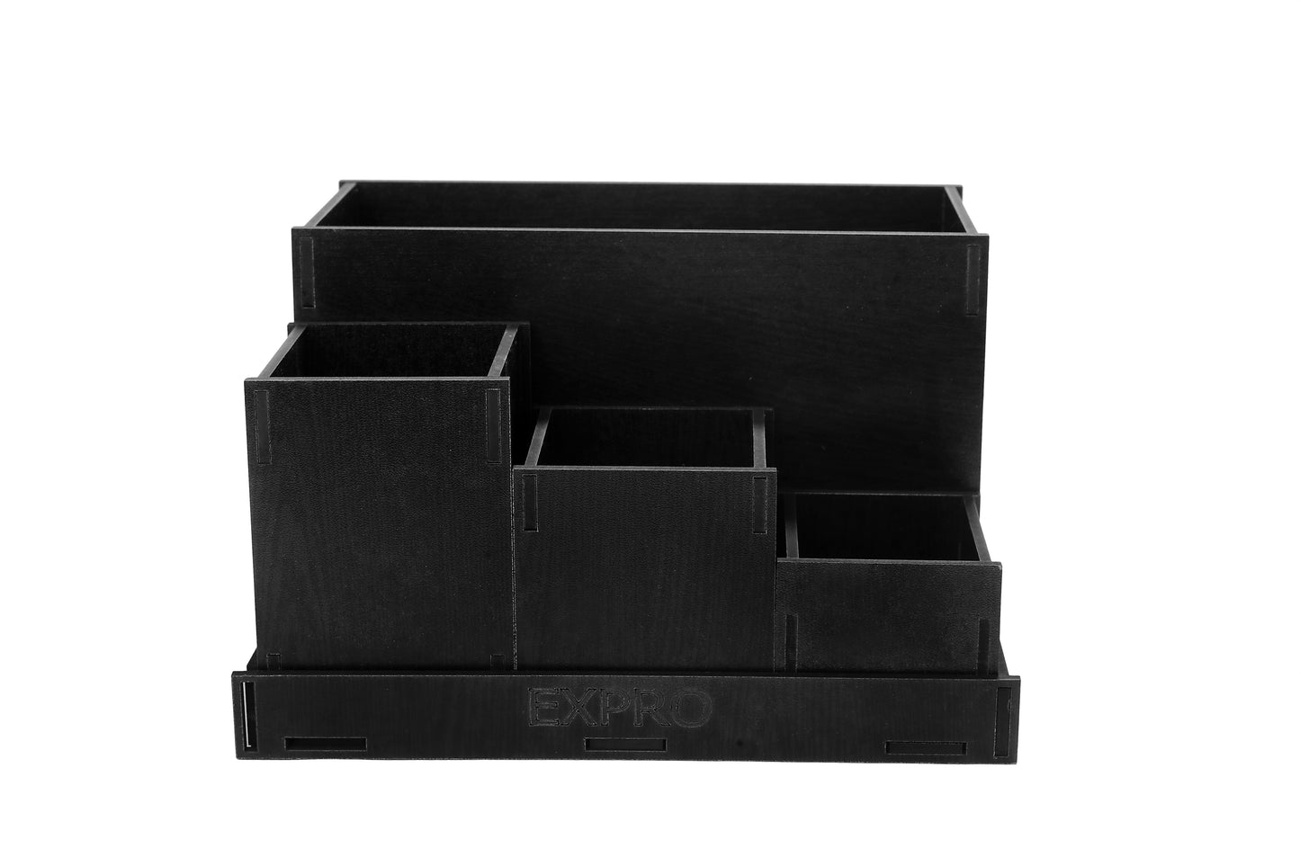 Expro Wooden Multipurpose Desk Organizer with Clock – Books, Stationery & Remote Holder (Bamboo)(Ecofriendly), Amber - Expro
