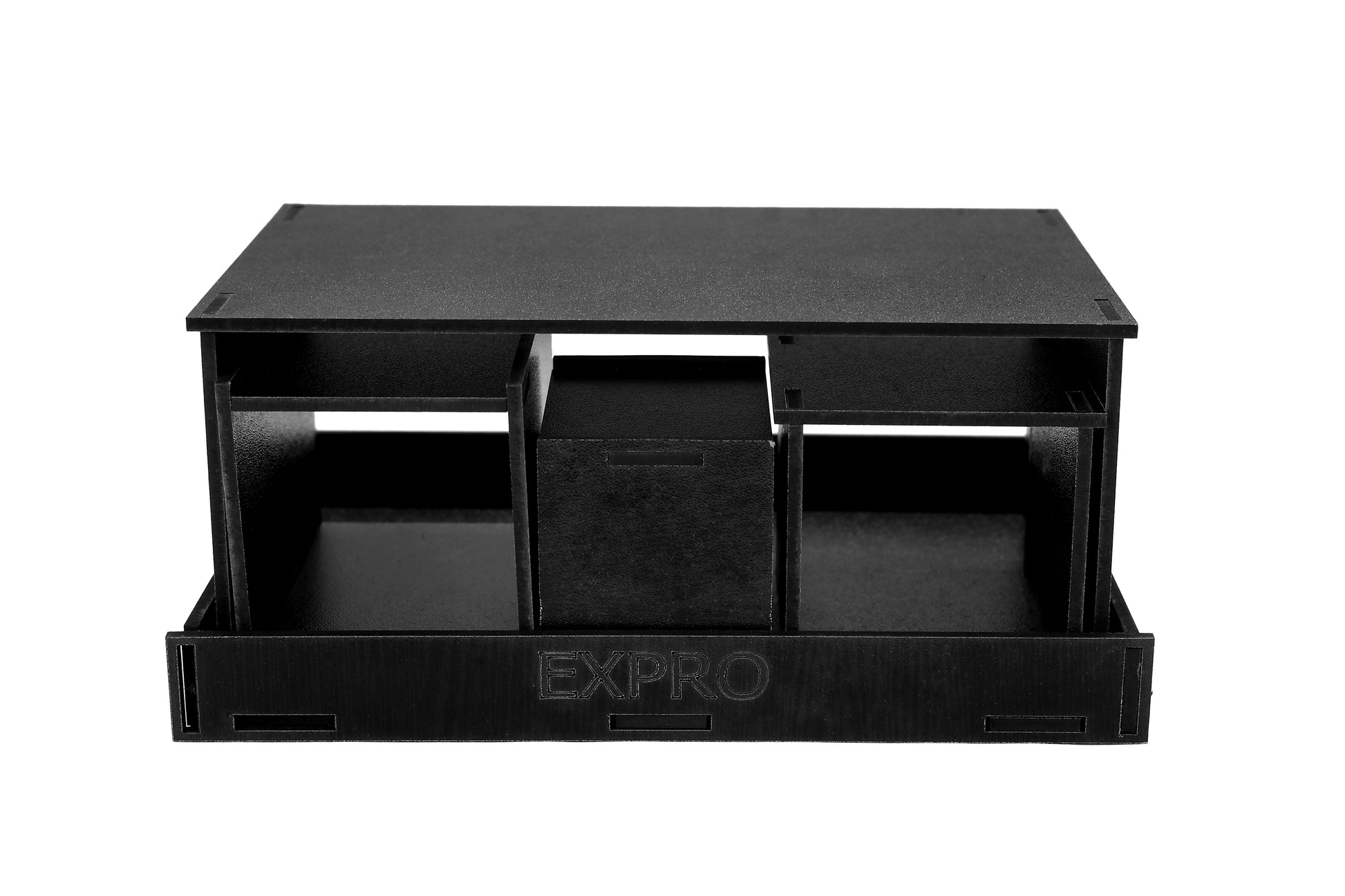 Expro Wooden Multipurpose Desk Organizer with Clock – Books, Stationery & Remote Holder (Bamboo)(Ecofriendly), Amber - Expro