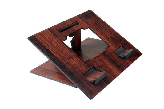 Adjustable Wooden Laptop Stand – 8 Angles for Ergonomic Desk Setup - Expro