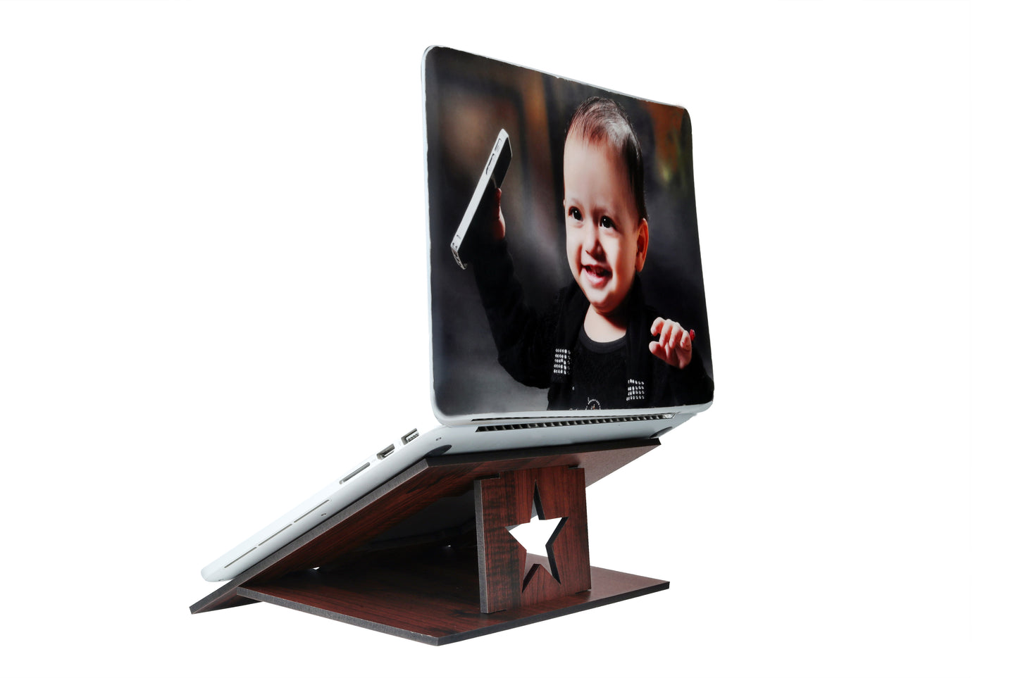 Adjustable Wooden Laptop Stand – 8 Angles for Ergonomic Desk Setup - Expro