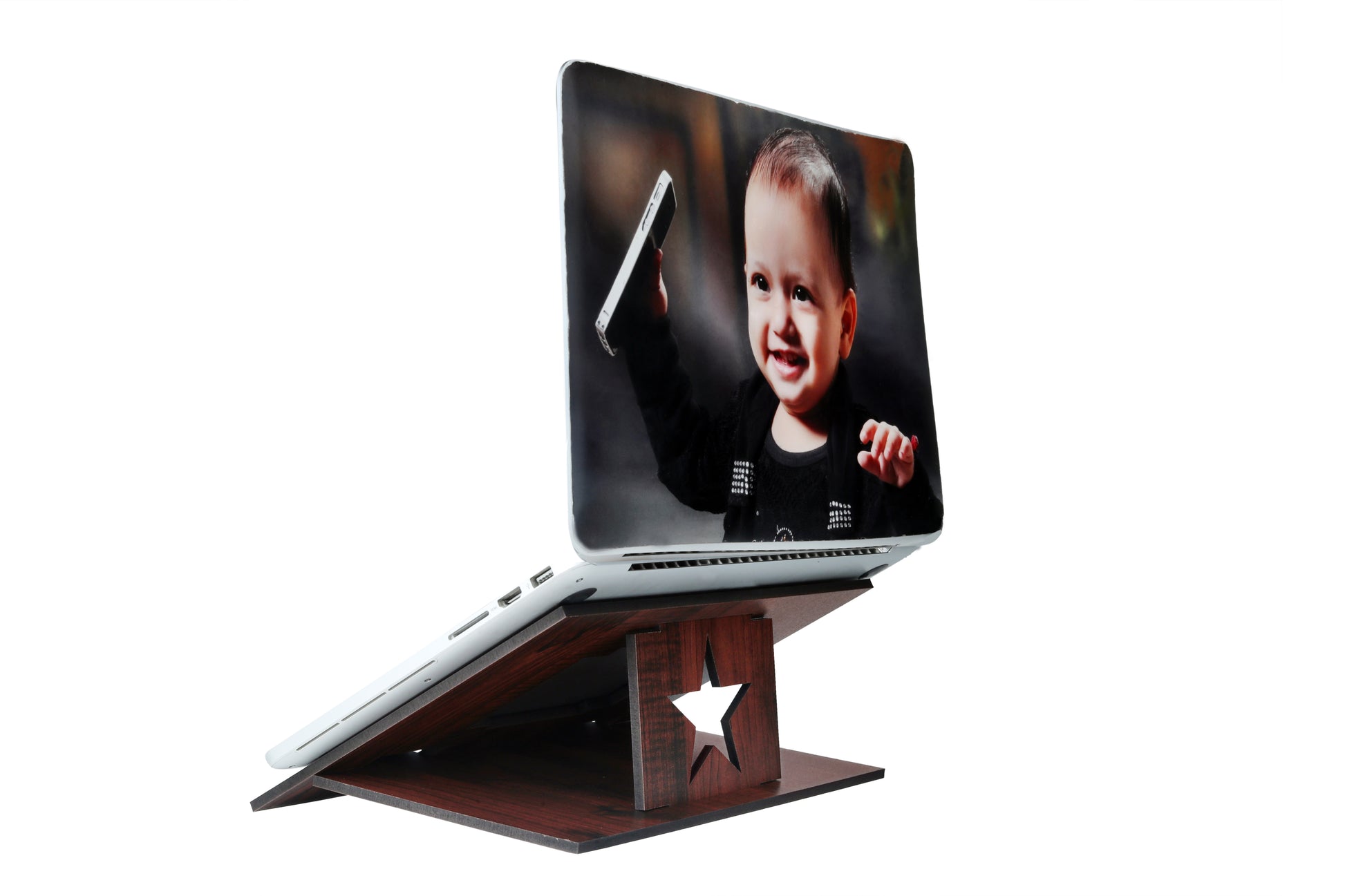 Adjustable Wooden Laptop Stand – 8 Angles for Ergonomic Desk Setup - Expro