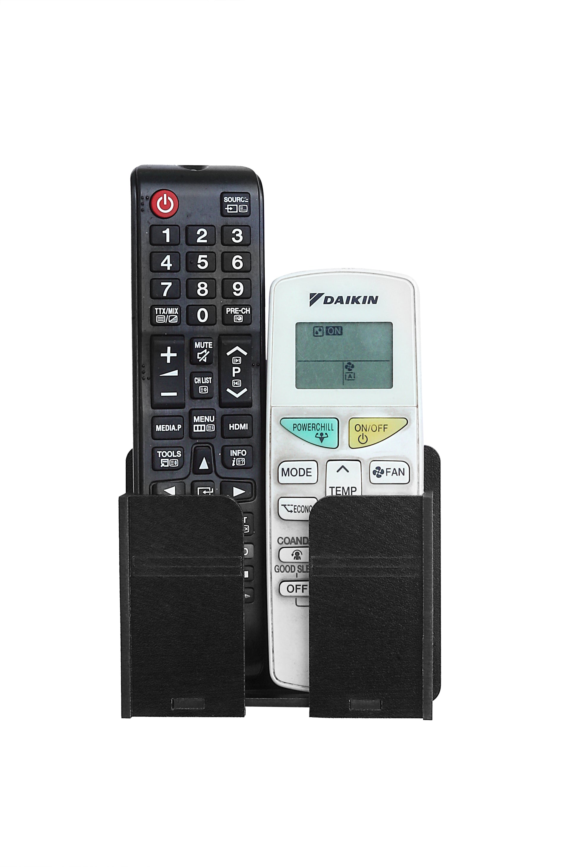 Wall-Mounted Mobile & Remote Holder with Wire Slot – Strong Adhesive Organizer - Expro