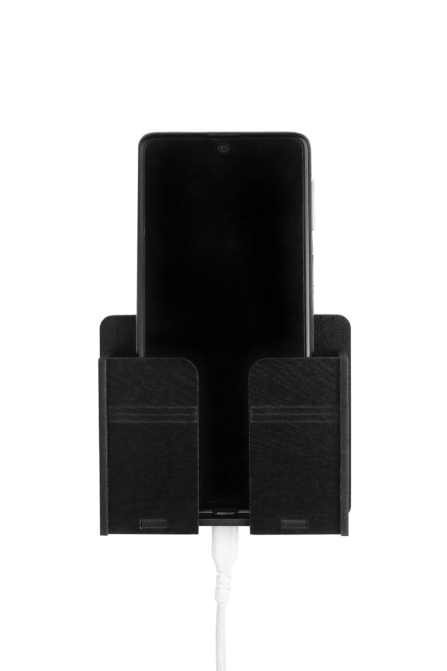 Wall-Mounted Mobile & Remote Holder with Wire Slot – Strong Adhesive Organizer - Expro