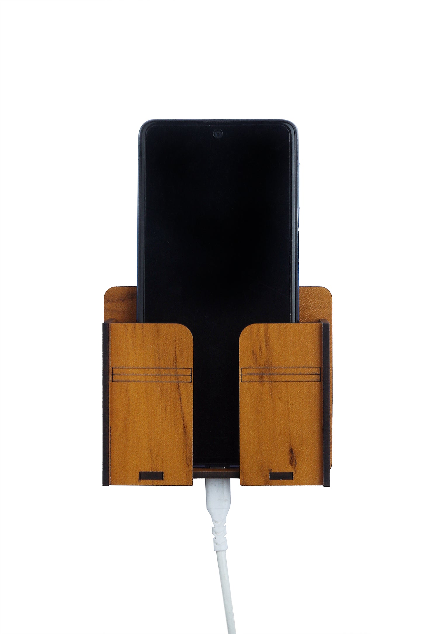 Wall-Mounted Mobile & Remote Holder with Wire Slot – Strong Adhesive Organizer - Expro