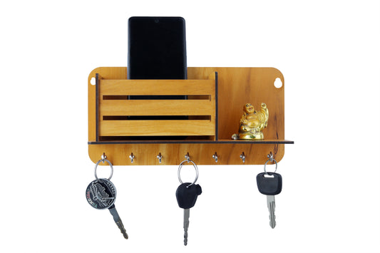 Key Holder With One Compartment and 8 Hooks